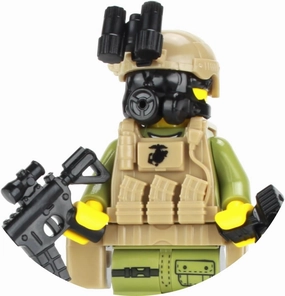 Battle Brick 1.6 Inches Tall Marine Expeditionary Unit (MEU) Visit Board Search Seizure Custom Minifigure | Genuine Military Minifig | Legs Printed in USA | Great Gift for Ages 10  to Adult AFOL