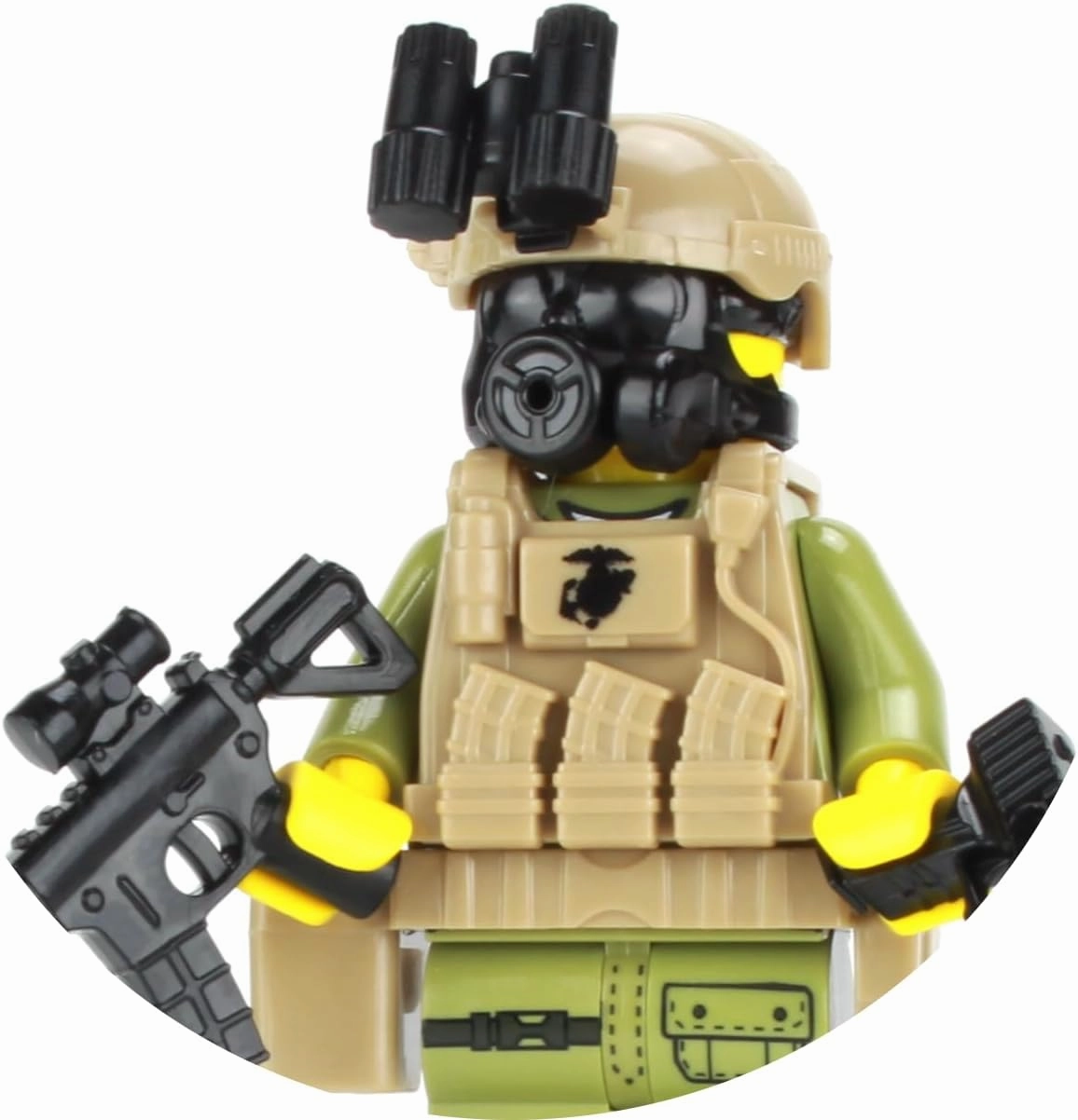 Battle Brick 1.6 Inches Tall Marine Expeditionary Unit (MEU) Visit Board Search Seizure Custom Minifigure | Genuine Military Minifig | Legs Printed in USA | Great Gift for Ages 10  to Adult AFOL