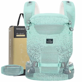 Bebamour Knit Baby Carrier Newborn to Toddler -Lightweight Baby Wrap Carrier 3-in-1 Baby Carrier Front and Back Carry (Green,7-32 lbs)