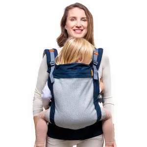 Beco Toddler Carrier with Extra Wide Seat - Features 3D Performance Mesh for a Lightweight & Breathable Baby Carrier Backpack Style or Front Carry (20-60 lbs) - Cool Navy