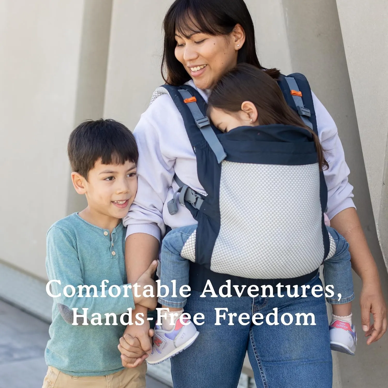 Beco Toddler Carrier with Extra Wide Seat - Features 3D Performance Mesh for a Lightweight & Breathable Baby Carrier Backpack Style or Front Carry (20-60 lbs) - Cool Navy