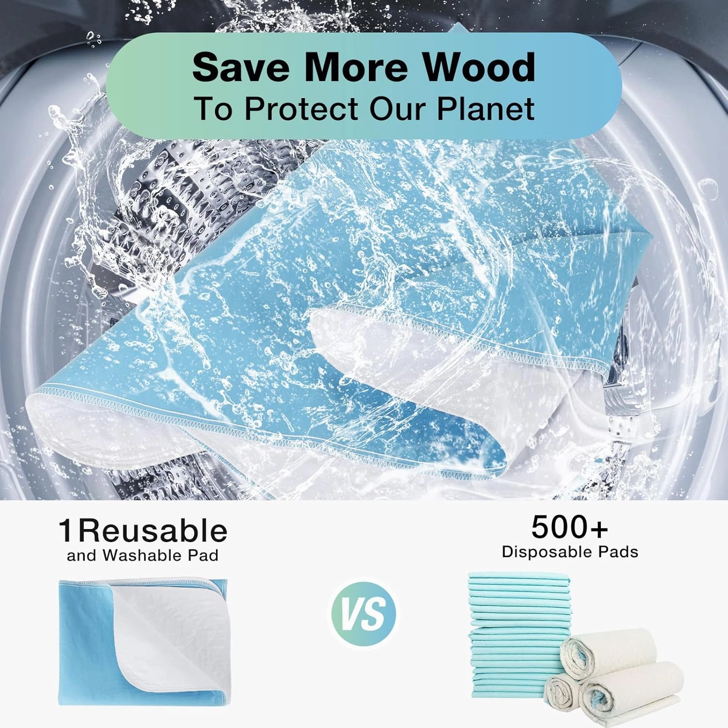 Bed Pads Washable Waterproof, 34" x 52" (2 Pack) Incontinence Bed Pads, Waterproof Bed Pad & Pee Pad, Perfect for Kids, Adults, The Elderly and Pets