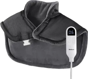 Bedsure Heating Pad for Neck and Shoulders Pain Relief - Father's Day & Birthday Gifts for Women Men Moms, FSA HSA Eligible, Weigthed Heated Pad 2.2lbs, Large Heated Wrap, 24" x 22", Grey