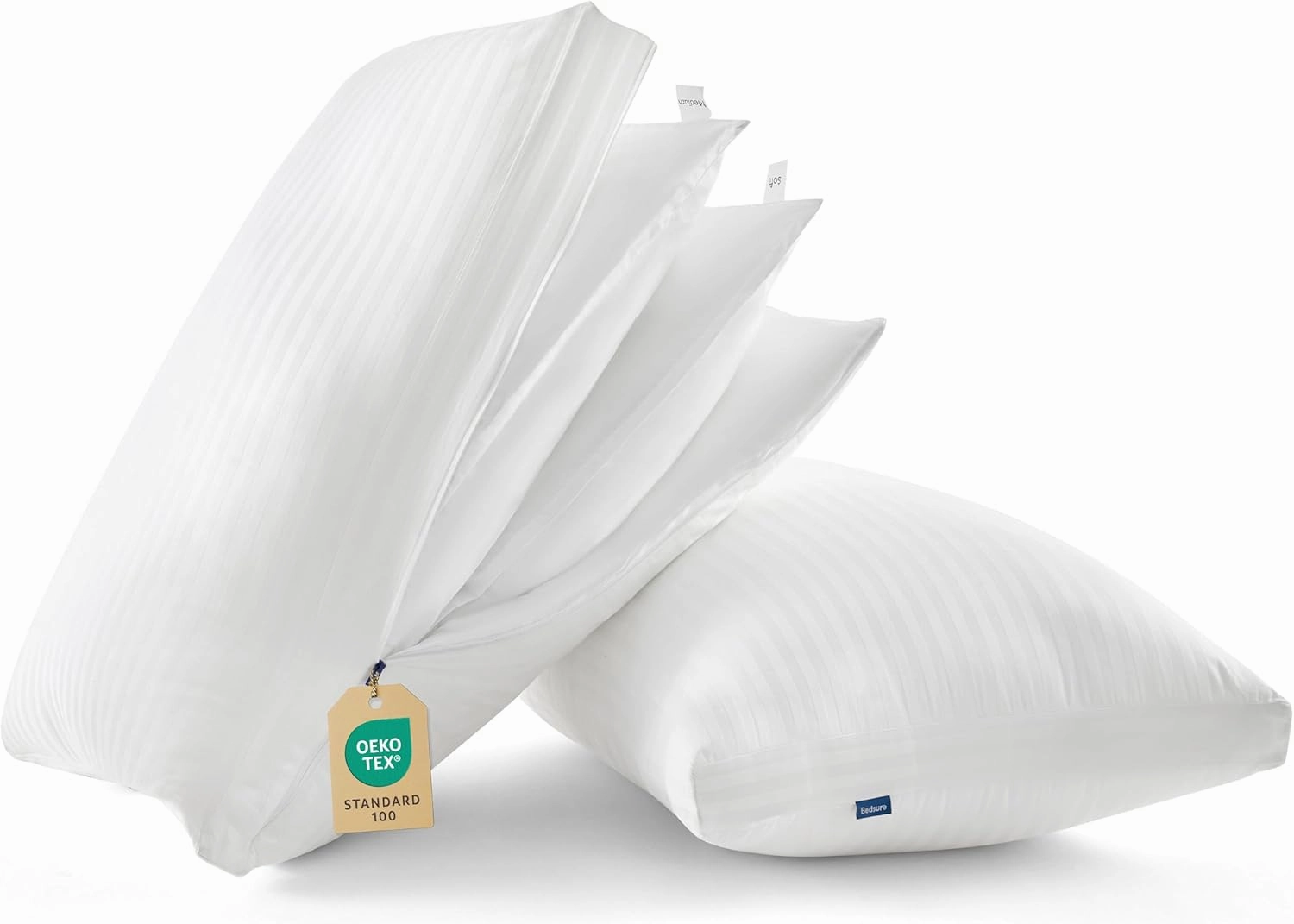 Bedsure Adjustable Layer Bed Pillows for Sleeping - Luxury, Fluffy Queen Pillows Set of 2, Assemblable Firmness & Height with 100% Cotton Cover, Machine Washable for Back, Stomach or Side Sleepers