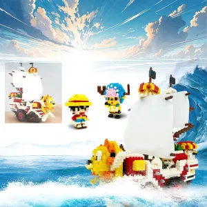 Beego Thousand Sunny Pirate Ship Building Blocks, Top Japanese Famous 1 Piece Anime Merch Boat Featuring 2 Figures, Ideal Toy Gift for Fans, Kid, Adult (2247 PCS)