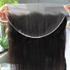 BEEOS Skinlike Real HD Lace Frontal Piece, 13x6 Ear to Ear Virgin Human Hair Bleached Knot Vivid Pre-Plucked Natural Hairline Silky Straight 14 Inch