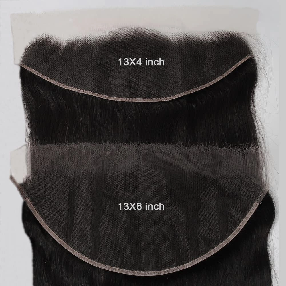 BEEOS Skinlike Real HD Lace Frontal Piece, 13x6 Ear to Ear Virgin Human Hair Bleached Knot Vivid Pre-Plucked Natural Hairline Silky Straight 14 Inch