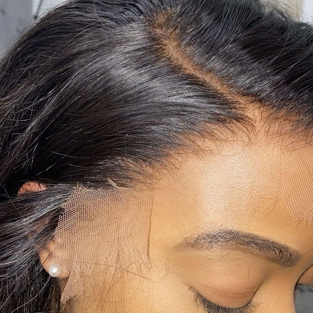 BEEOS Skinlike Real HD Lace Frontal Piece, 13x6 Ear to Ear Virgin Human Hair Bleached Knot Vivid Pre-Plucked Natural Hairline Silky Straight 14 Inch
