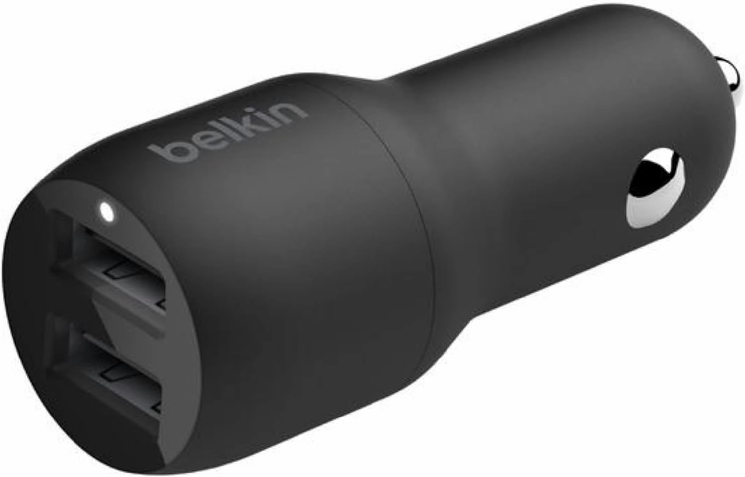 Belkin 24-Watt Dual USB Car Charger - 2 12W USB-A Ports with Lightning Cable - Fast Charging for Apple iPhone, Samsung Galaxy, AirPods, & More - USB-C Charger