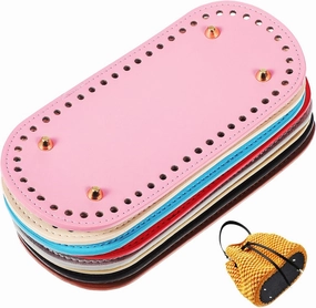 BELLIFFY Crochet Purse 8pcs Pu Leather Bag Shaper with Holes Bag Bottom Pad Handbag Bottom Base