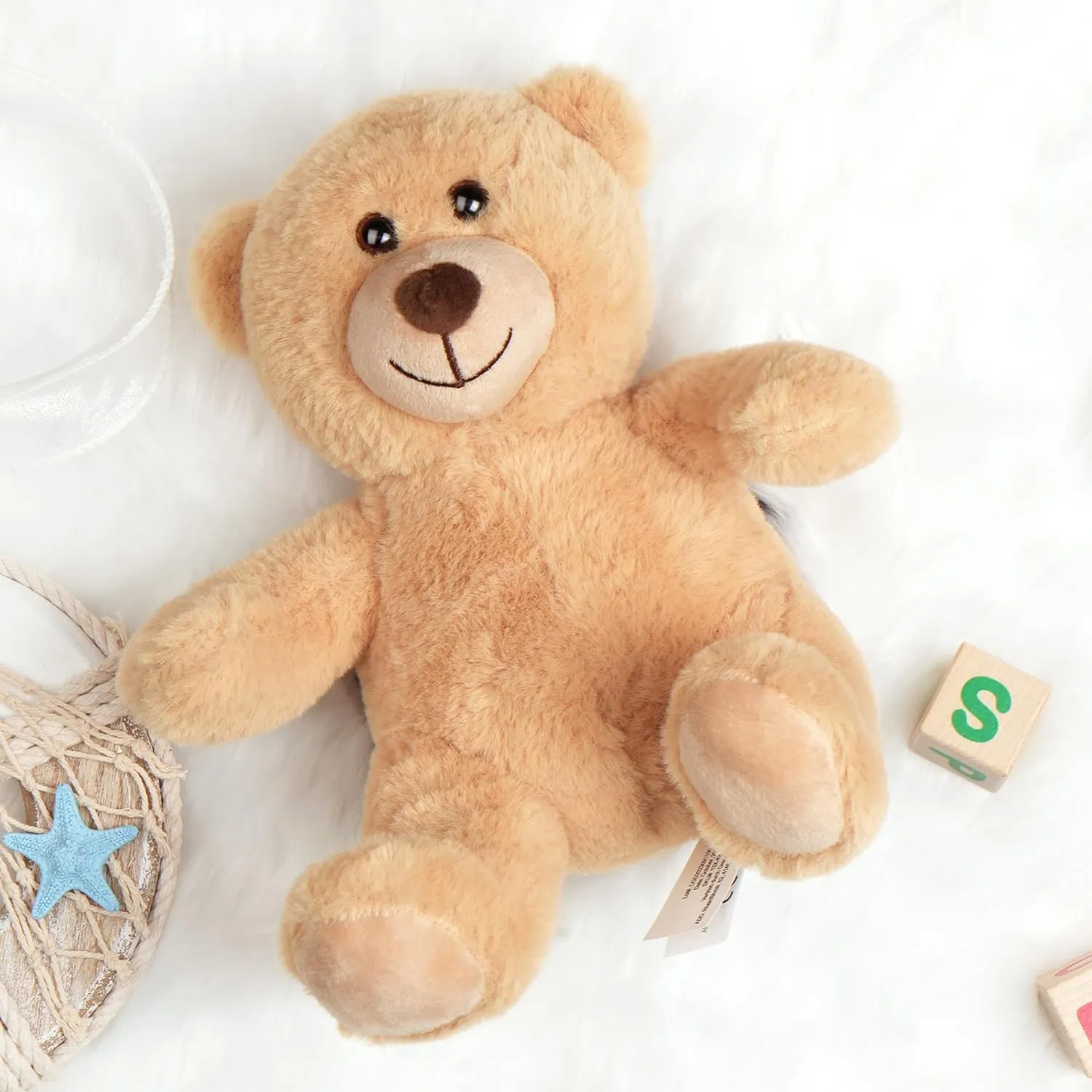 BenBen Teddy Bear Stuffed Animals, 8 inch Teddy Bear Bulk, 2 Pack Baby Bear Plush Toy for Baby Shower Easter Decoration, Gift for Boys Girls, Girlfriend, Birthday, Anniversary