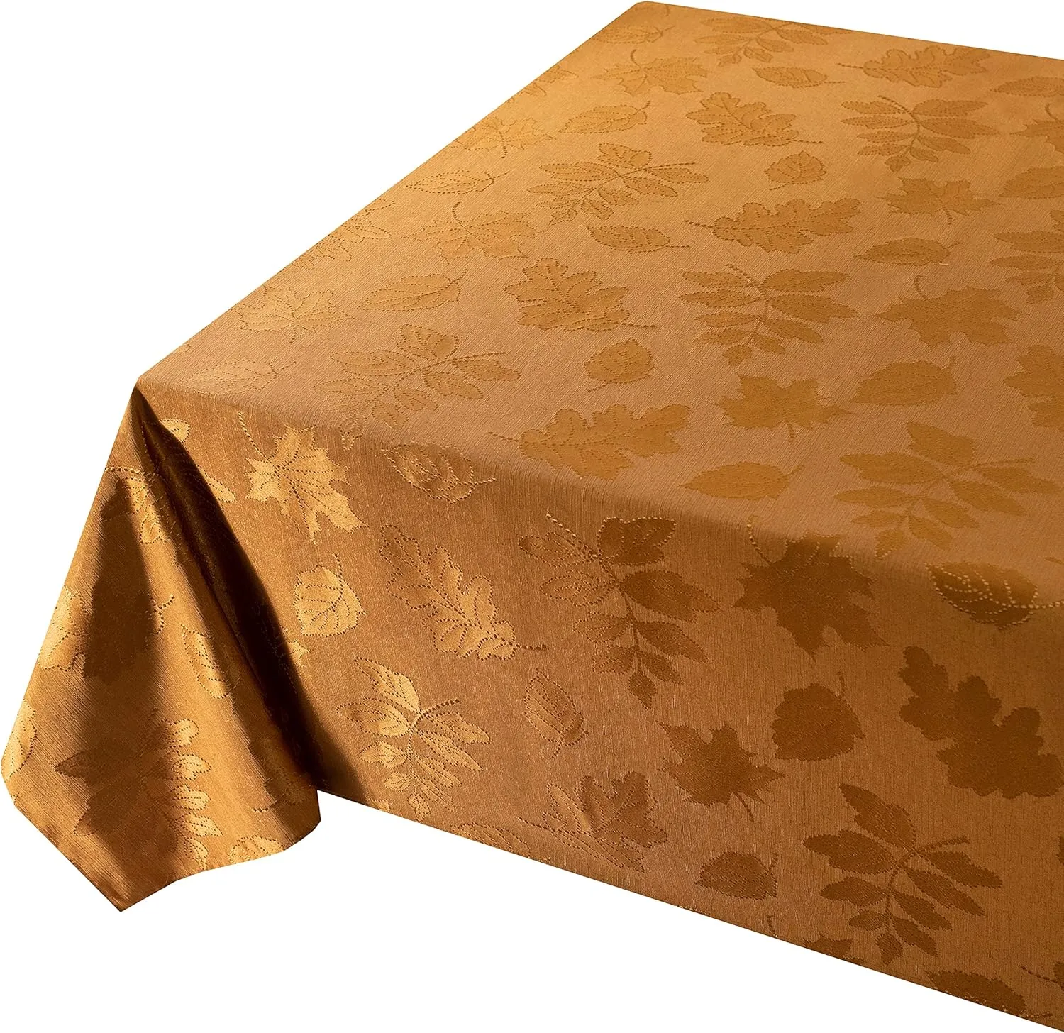 Benson Mills Harvest Legacy Damask Fabric Table Cloth Fall, Harvest, and Thanksgiving Tablecloth (Amber-Bronze, 60" x 120" Rectangular)