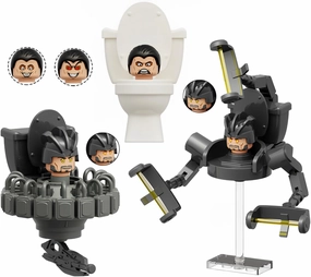 Bentex Toilet Building Set, G-Man Toilet Man Cameraman Game Model Toys Ideas Collectible Building Bricks Birthday Gift for Fans(3 PCS)