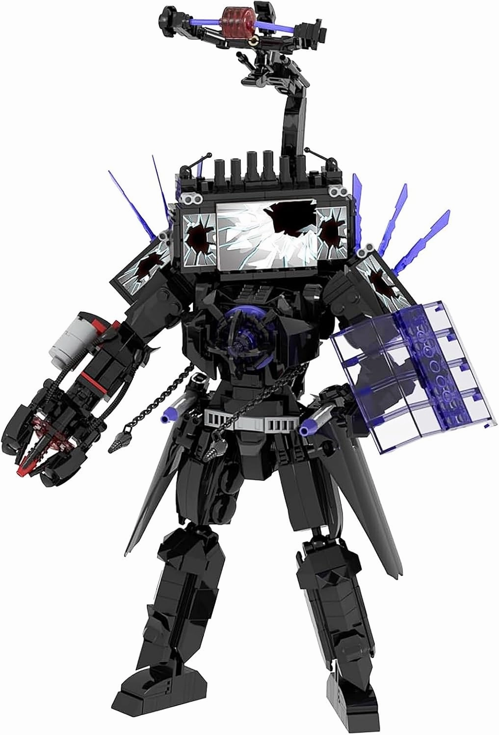 Bentex Toilet Upgraded Damaged TV Man Figure Building Block Set, Upgraded Cameraman Speakerman Game Model Collectible Building Bricks Birthday Gift for Adults Fans (703pcs)