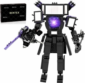 Bentex Toilet Upgraded Titan TV Man Figure Building Block Set, Upgraded Cameraman Speakerman Game Model Collectible Building Bricks Birthday Gift for Adults Fans (396pcs)