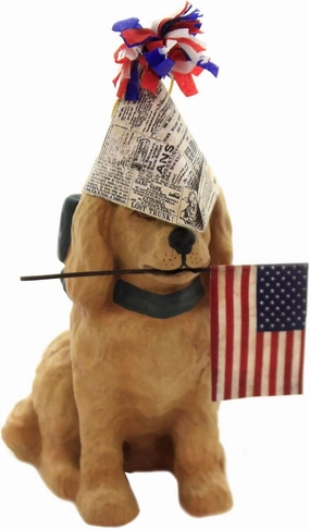 Bethany Lowe American Patriotic Puppy Figurine