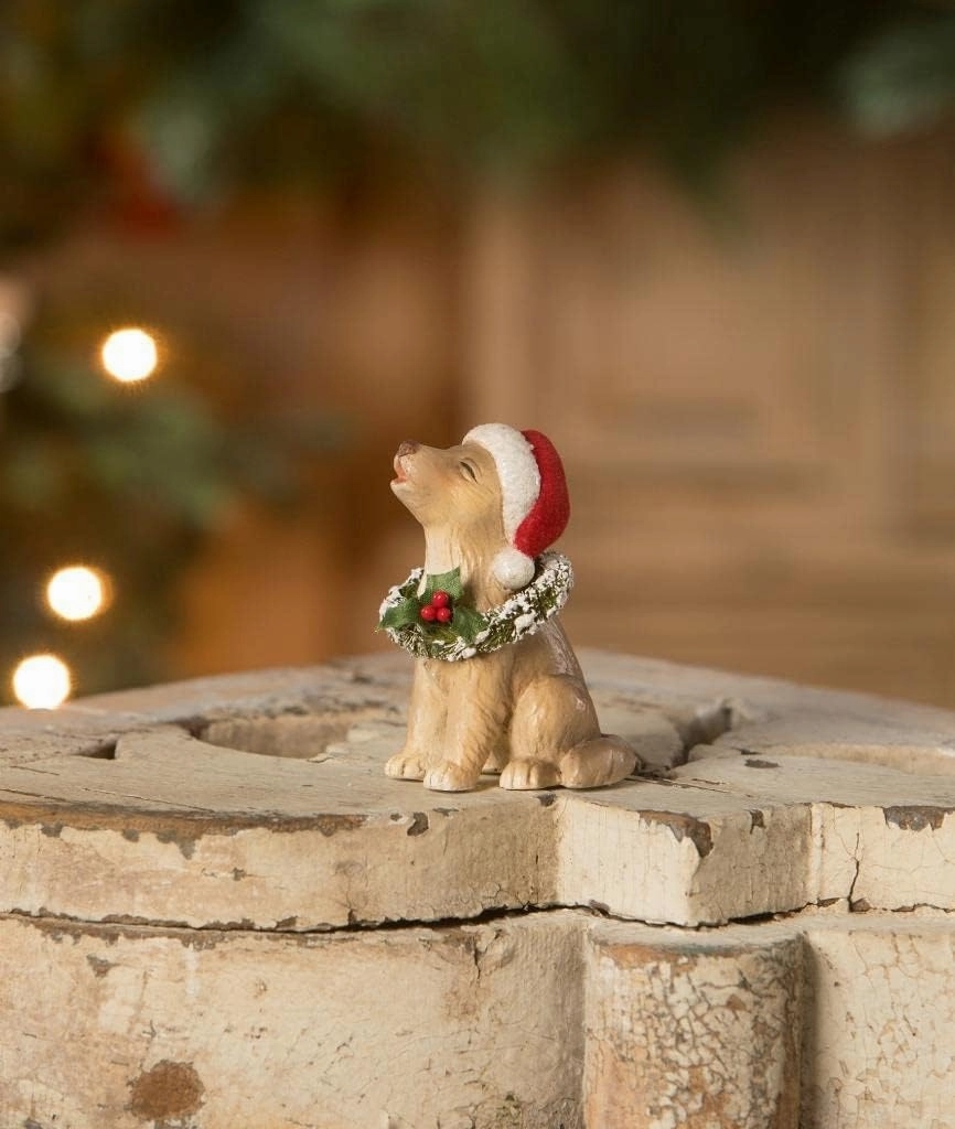 Bethany Lowe Christmas Caroling Dog Kids Singing 3" Caroler Figure
