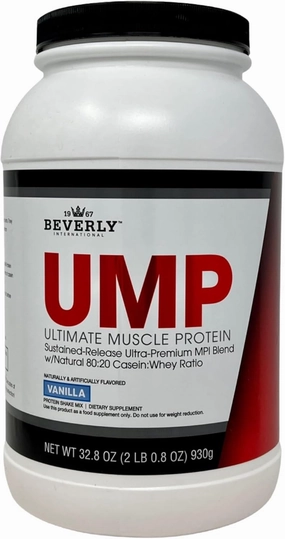 Beverly International UMP Protein Powder, Vanilla. Unique Whey-Casein Ratio Builds Lean Muscle. Easy to Digest. No Bloat. (32.8 oz) 2lb .8 oz