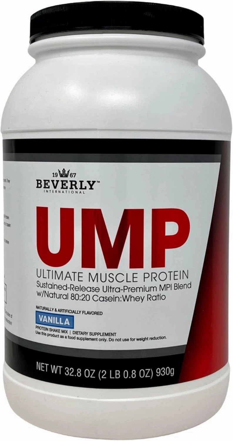 Beverly International UMP Protein Powder, Vanilla. Unique Whey-Casein Ratio Builds Lean Muscle. Easy to Digest. No Bloat. (32.8 oz) 2lb .8 oz