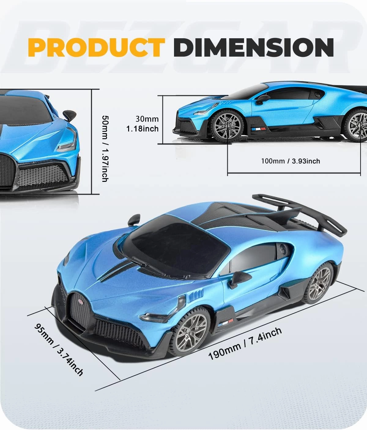 BEZGAR Bugatti Remote Control Car for Boys 8-12 - 1:24 Officially Licensed Bugatti Divo Racing Car Model Vehicle, Experience The Thrill of Bugatti with 2.4Ghz Bugatti Toy Car for Kids and Adults