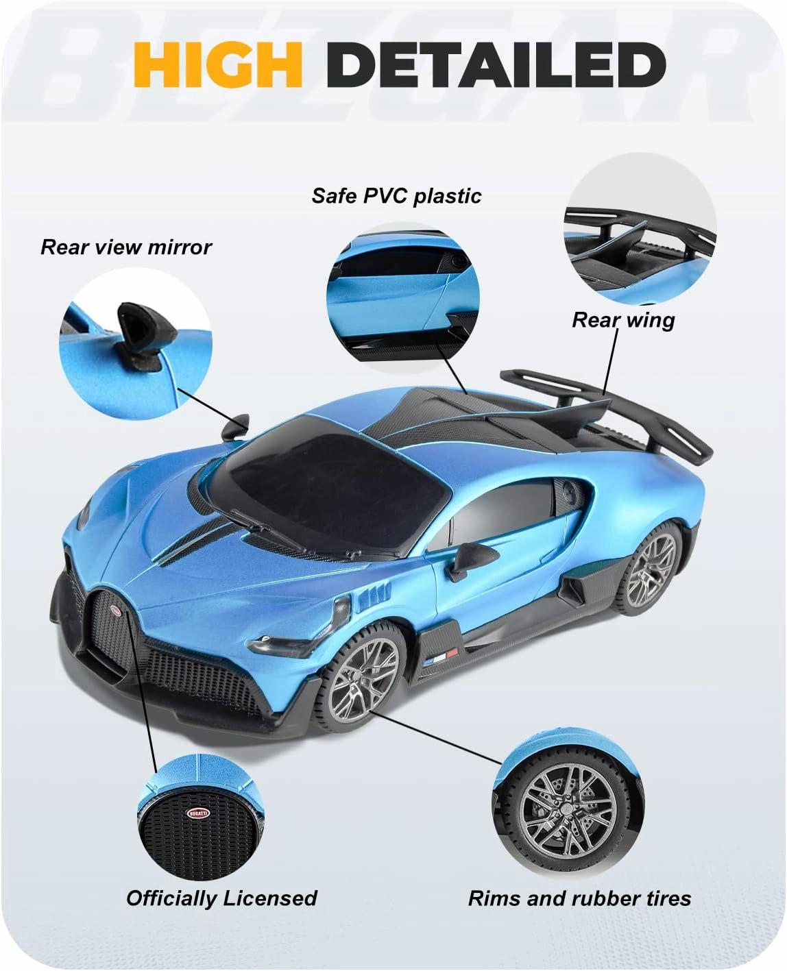 BEZGAR Bugatti Remote Control Car for Boys 8-12 - 1:24 Officially Licensed Bugatti Divo Racing Car Model Vehicle, Experience The Thrill of Bugatti with 2.4Ghz Bugatti Toy Car for Kids and Adults