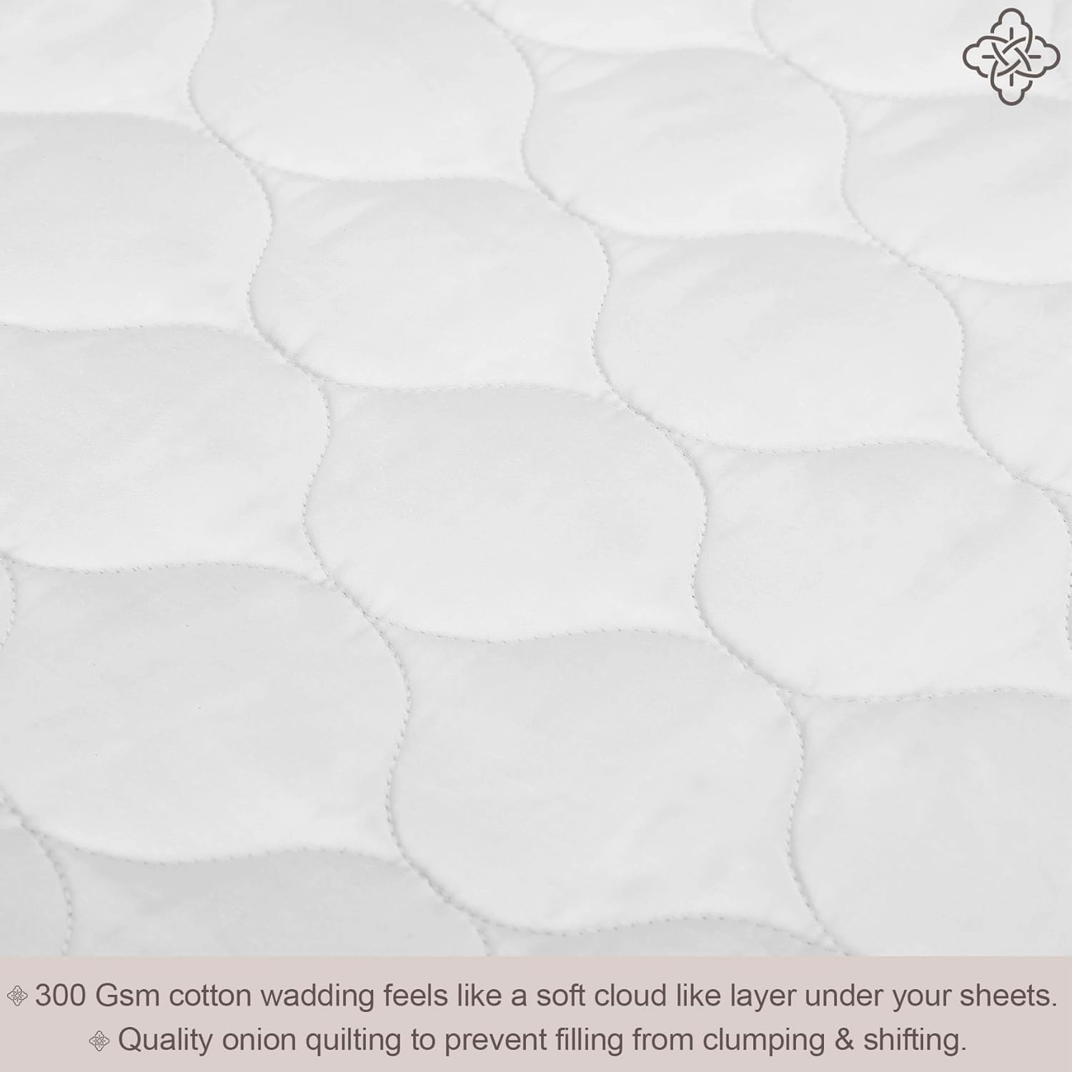 Bioweaves 100% Organic Cotton Mattress Pad Cover, GOTS Certified Cooling Quilted Fitted Mattress Topper & Protector with Soft Cotton Wadding - White, 20 Inch Deep Pocket, Twin