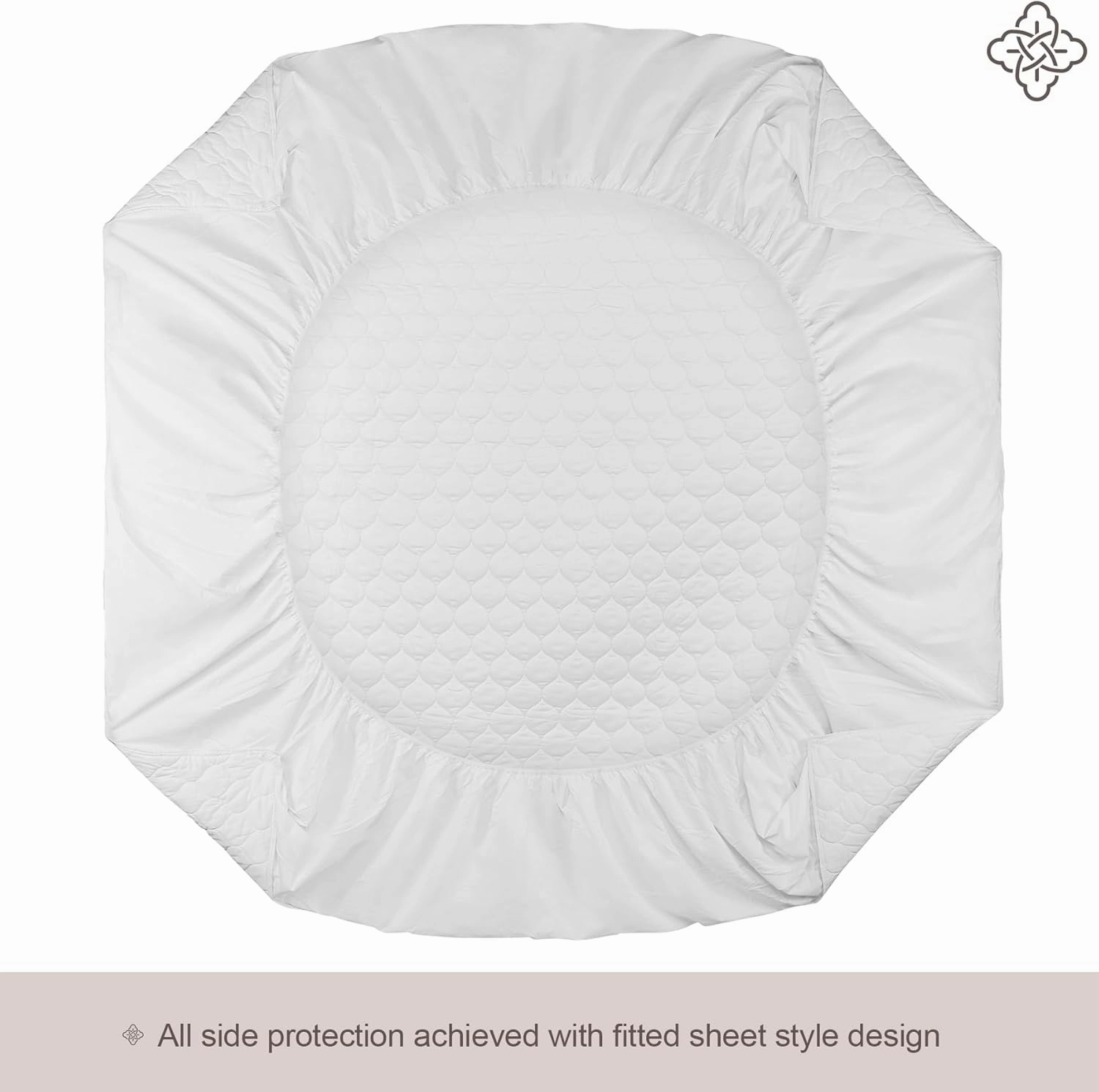 Bioweaves 100% Organic Cotton Mattress Pad Cover, GOTS Certified Cooling Quilted Fitted Mattress Topper & Protector with Soft Cotton Wadding - White, 20 Inch Deep Pocket, Twin