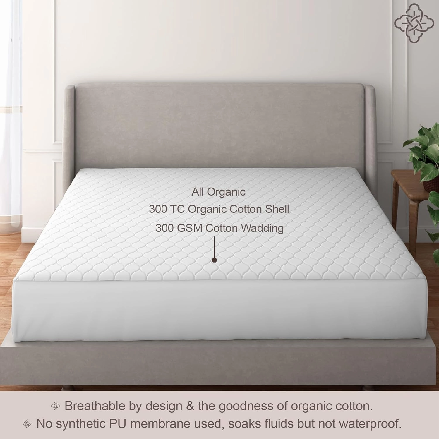 Bioweaves 100% Organic Cotton Mattress Pad Cover, GOTS Certified Cooling Quilted Fitted Mattress Topper & Protector with Soft Cotton Wadding - White, 20 Inch Deep Pocket, Twin