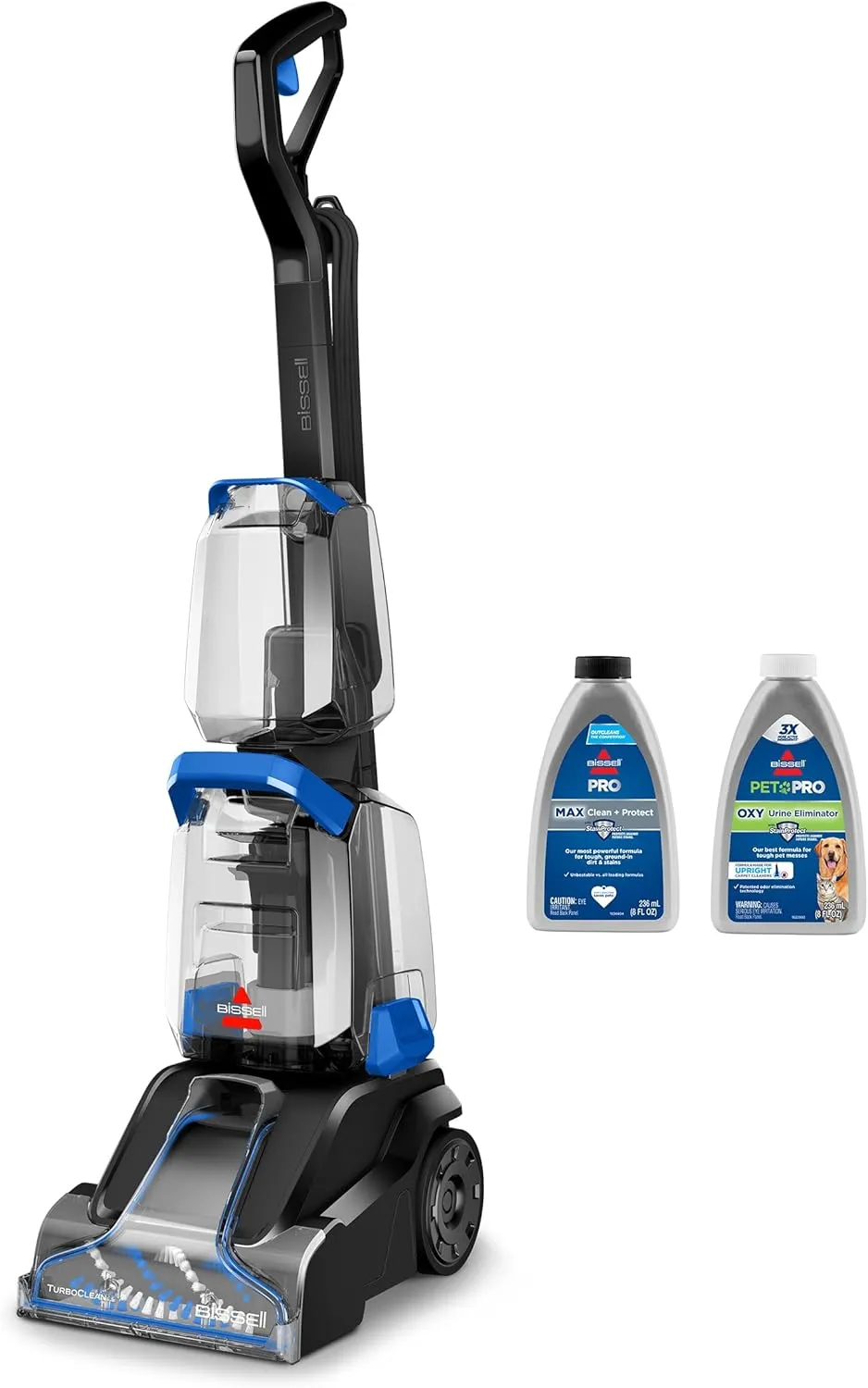 BISSELL TurboClean, Upright Carpet Cleaner, Pro Max Clean & Protect   Oxy Urine Eliminator Formula Included, 3952