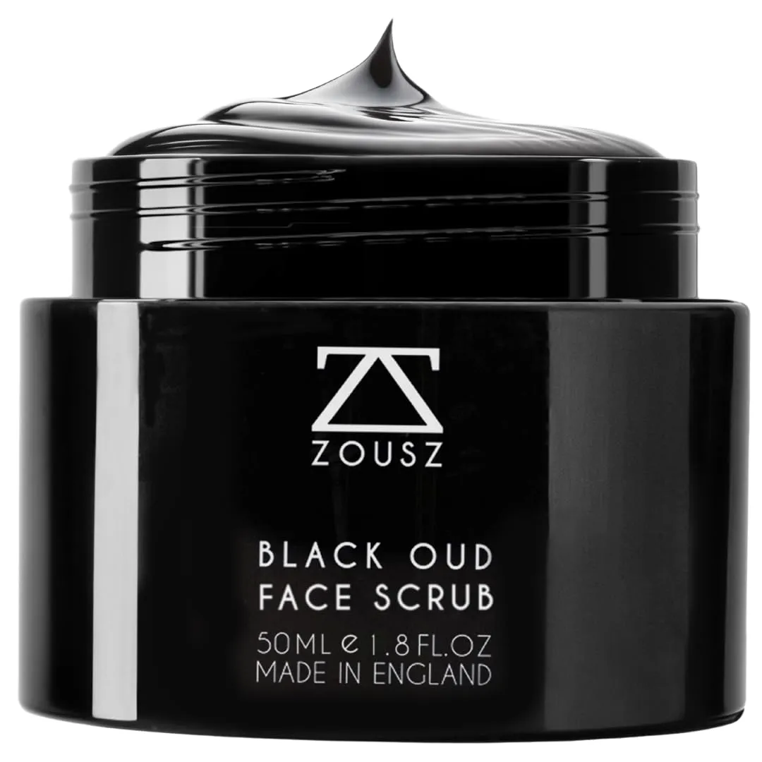 Black Oud Charcoal Face Scrub Mask for Men – Activated Charcoal Facial Scrub and Face Mask Dual Action for Deep Detox & Exfoliation – Gift for Men, 50mL