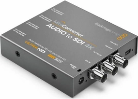Blackmagic Design Audio to SDI 4K Mini Converter, 4096x2160p 30 Format Support, 4:2:2, 4:4:4 Video/48kHz, 24 Bit Audio Sampling Rate