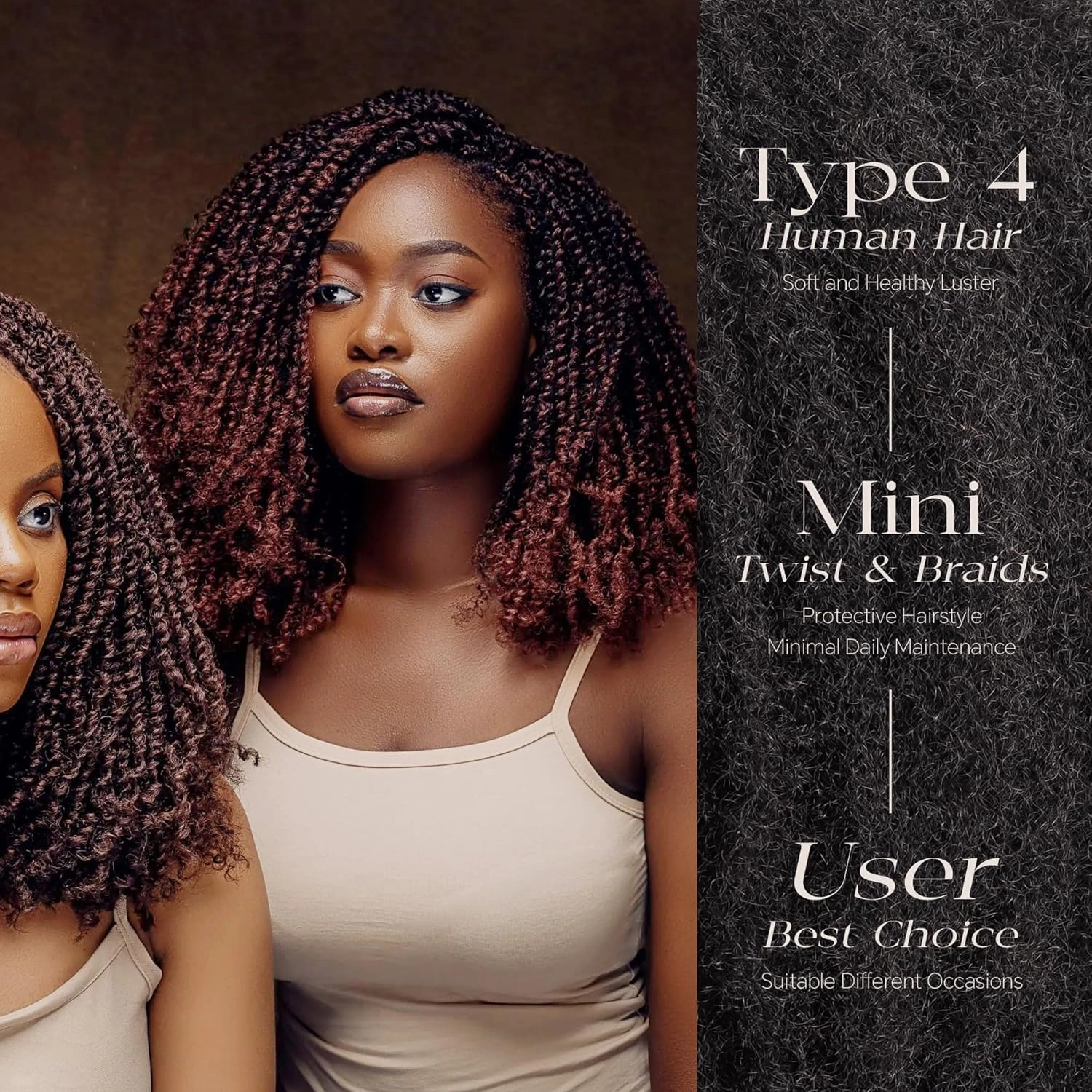 BLL Afro Kinkys Bulk Human Hair-100% Human Hair for Mini Twist Braiding Dreadlock Loc Extensions Afro Kinky Curly Hair Bulk Black Color (30#, 16 Inch Pack Of 1)