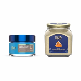 Blue Nectar Daily Moisturizer (1.7Oz) Paired with and Turmeric Tan Removal Face Pack Ubtan(3.53 Oz  0.53 Free)