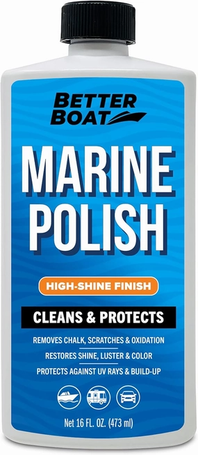 Boat Cleaner Wax and Marine Polish, High-Gloss Gel Coat Restorer, Oxidation Remover with UV Protection for Fiberglass, Metal, Painted Surfaces, Boats, and RVs