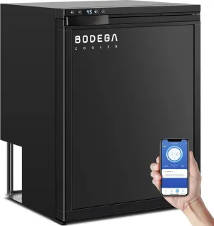 BODEGACOOLER 12 Volt Refrigerator, RV Refrigerator WIFI APP Control, 65L(2.3cu.ft.) RV Fridge Freezer, Car Refrigerator with Lock, (4℉-46℉) Travel Compressor Cooler 12/24V DC for Truck, RV, Camping