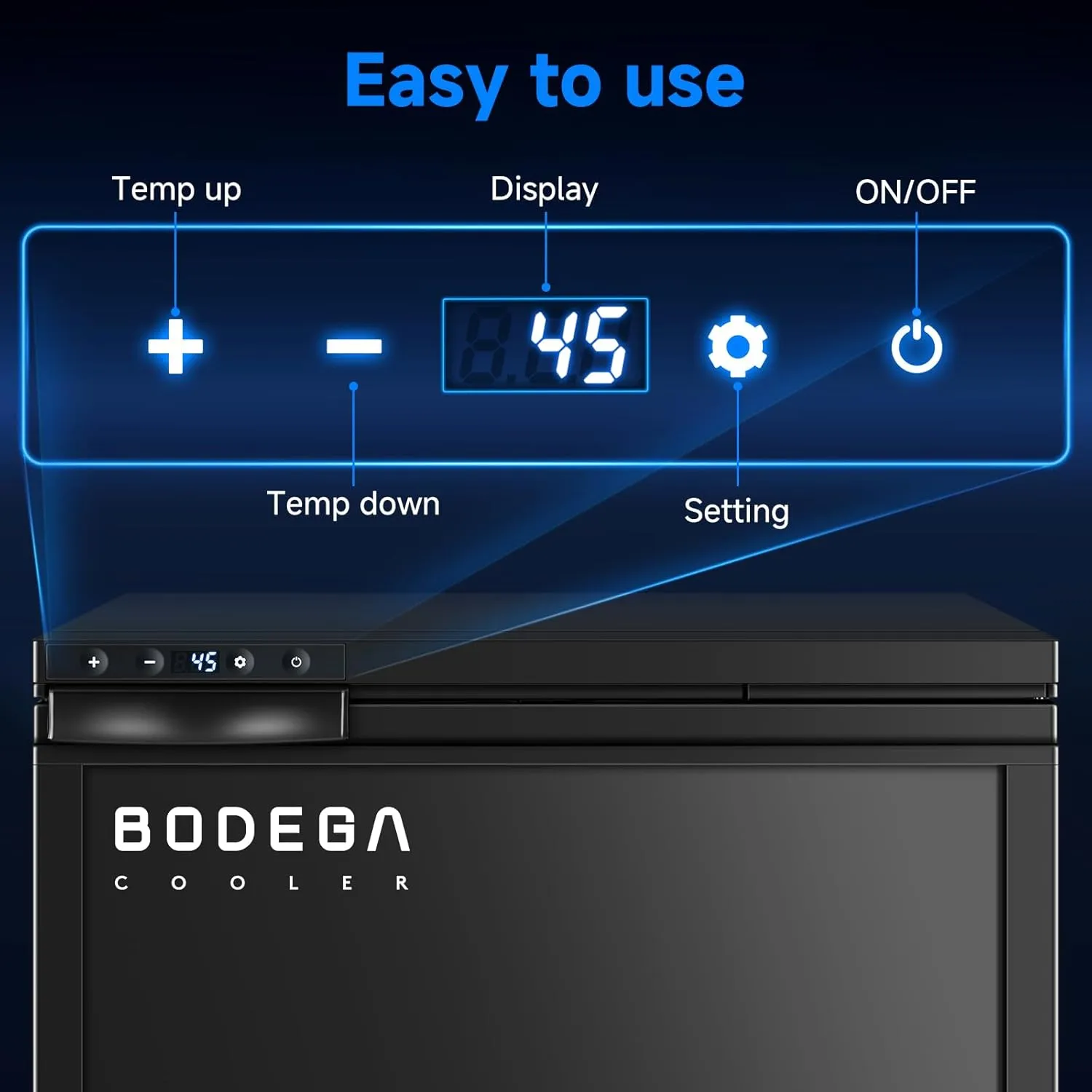 BODEGACOOLER 12 Volt Refrigerator, RV Refrigerator WIFI APP Control, 65L(2.3cu.ft.) RV Fridge Freezer, Car Refrigerator with Lock, (4℉-46℉) Travel Compressor Cooler 12/24V DC for Truck, RV, Camping