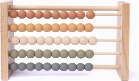 Boho Abacus - STEM Toy- Boho Nursery Decor and Playroom Decor- Math Toddler Toy with Beads- Montessori Toys - Aesthetic Modern Educational Wooden Toys