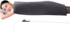 Boncare® 17"x33" Extra Large Heating Pad for Back Pain Relief with Timer and without Auto Shut Off, 6 Heat Levels 9 Hour Auto Shut Off and Long 12.6ft Cord for Bed Foot Warmer, Machine Washable (Gray)