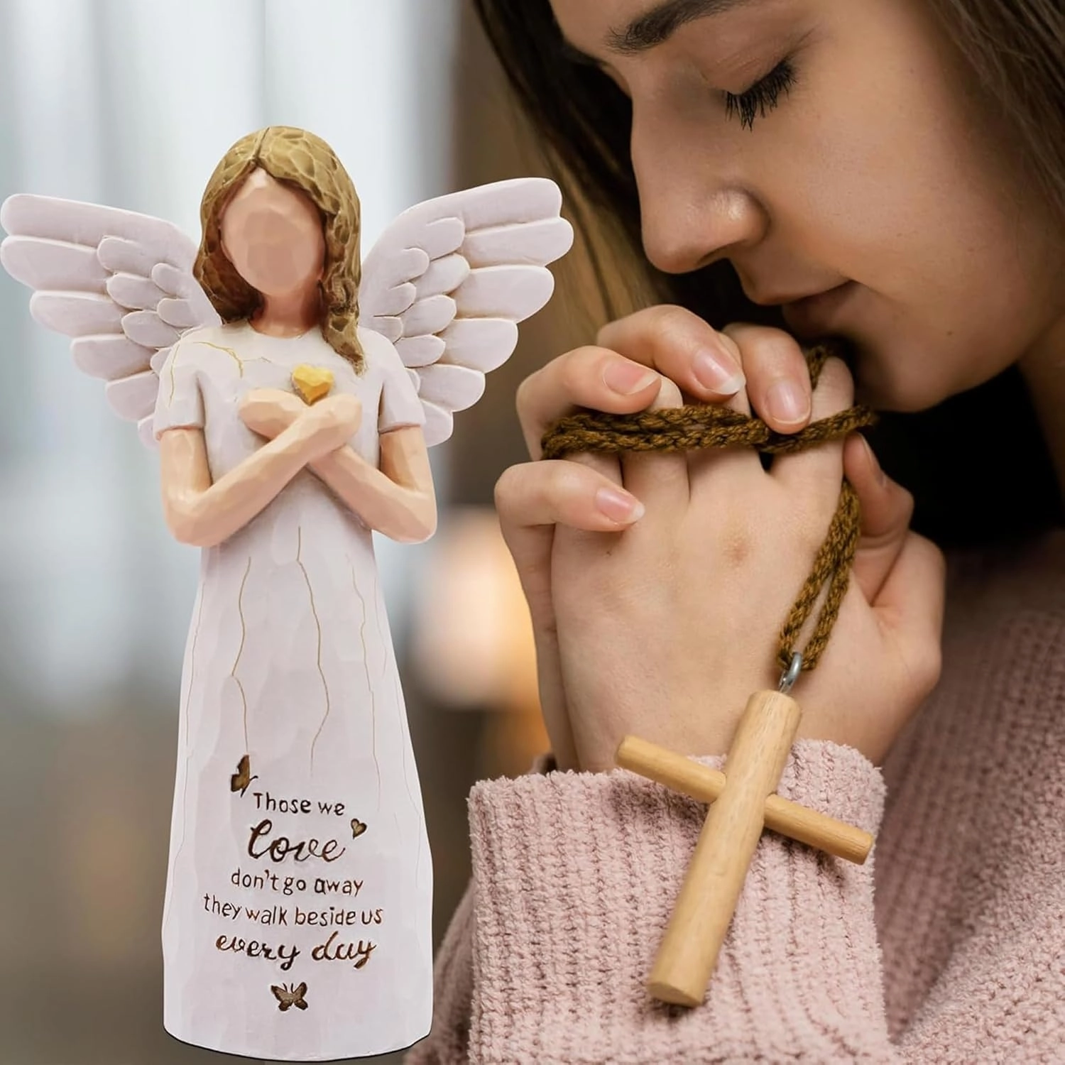 BORLESTA Memorial Gifts - Sympathy Gifts for Loss of Loved One, Remembrance Gifts, Bereavement Gifts, Angel Gifts for Women, Angel Figurines