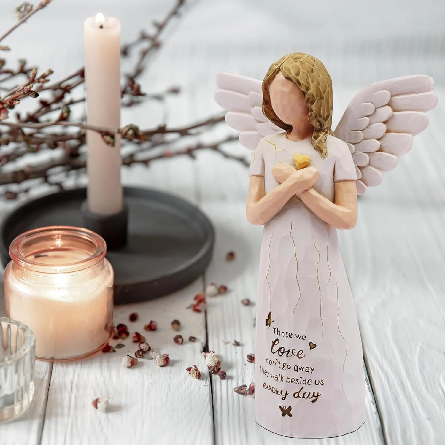 BORLESTA Memorial Gifts - Sympathy Gifts for Loss of Loved One, Remembrance Gifts, Bereavement Gifts, Angel Gifts for Women, Angel Figurines