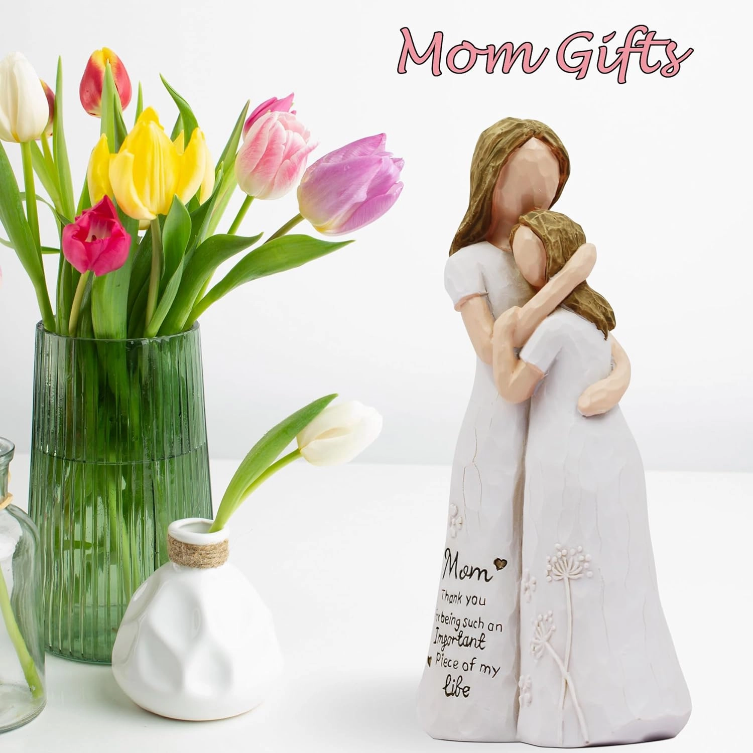 BORLESTA Mothers Day Birthday Gifts for Mom - Mom Birthday Gifts, Mother of The Bride Gifts, Moms Gifts from Daughters, Mother in Law Gifts, Mothers Daughter 5.7" Figurines Statue