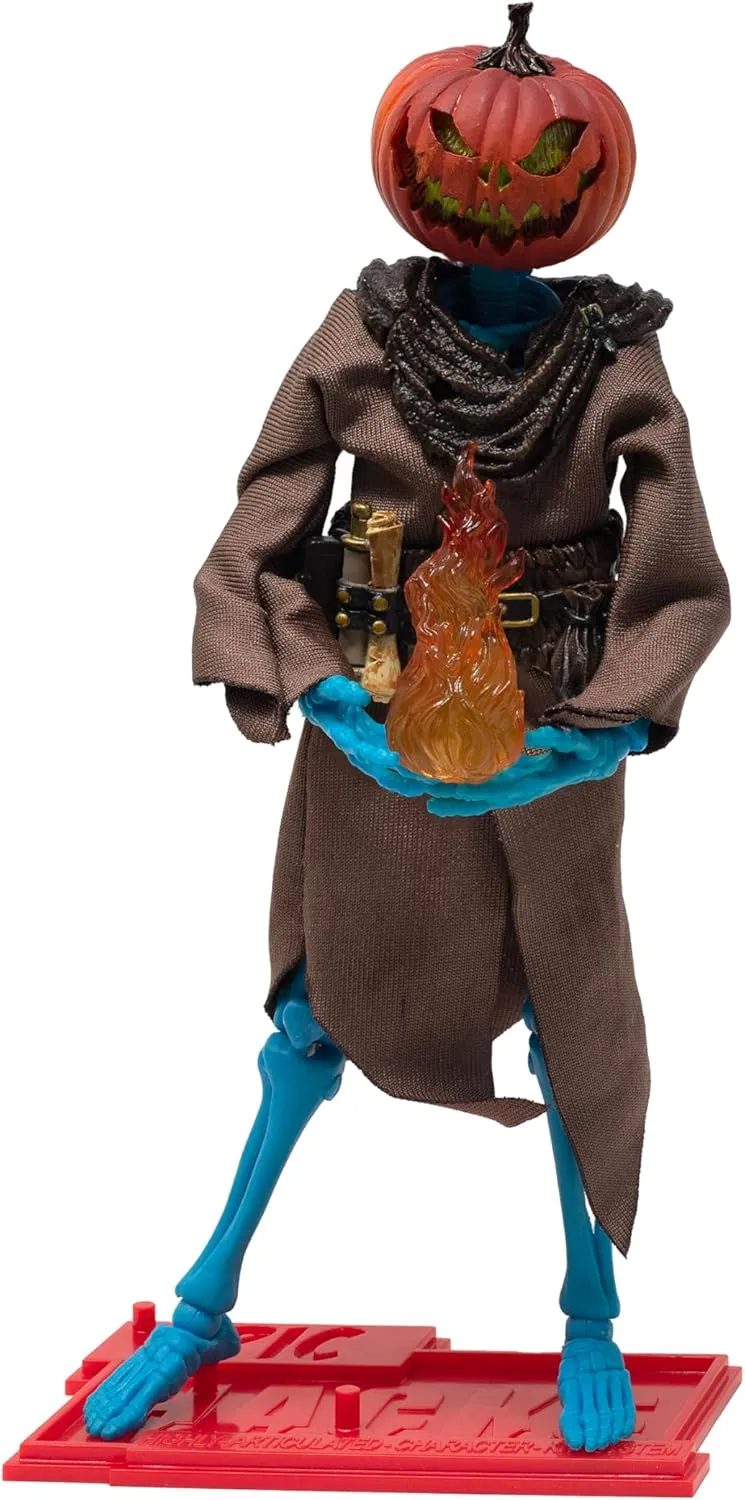 Boss Fight Studio Epic H.A.C.K.S. Grim Spectre Skeleton Action Figure – Highly Articulated Collectible Figurine with Accessories – Magic Book, Flame, Scythe, Alternate Head & Hands, and Stand – 1:12