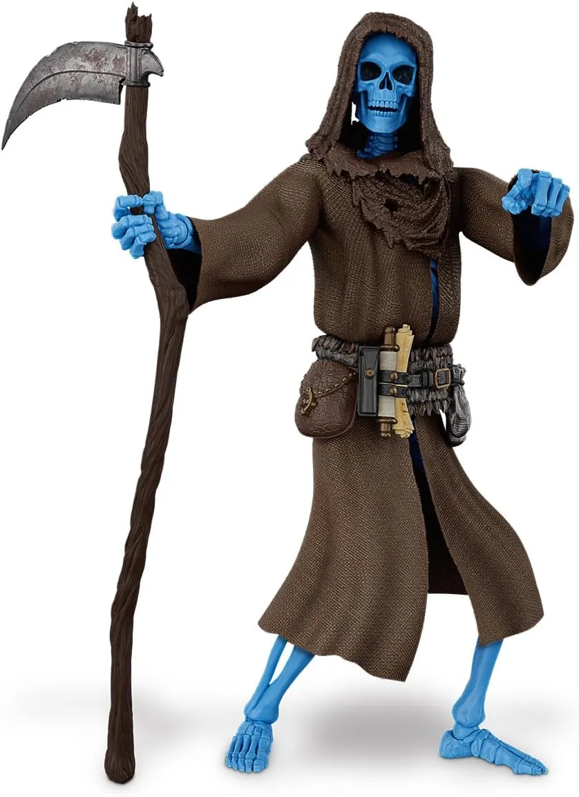 Boss Fight Studio Epic H.A.C.K.S. Grim Spectre Skeleton Action Figure – Highly Articulated Collectible Figurine with Accessories – Magic Book, Flame, Scythe, Alternate Head & Hands, and Stand – 1:12
