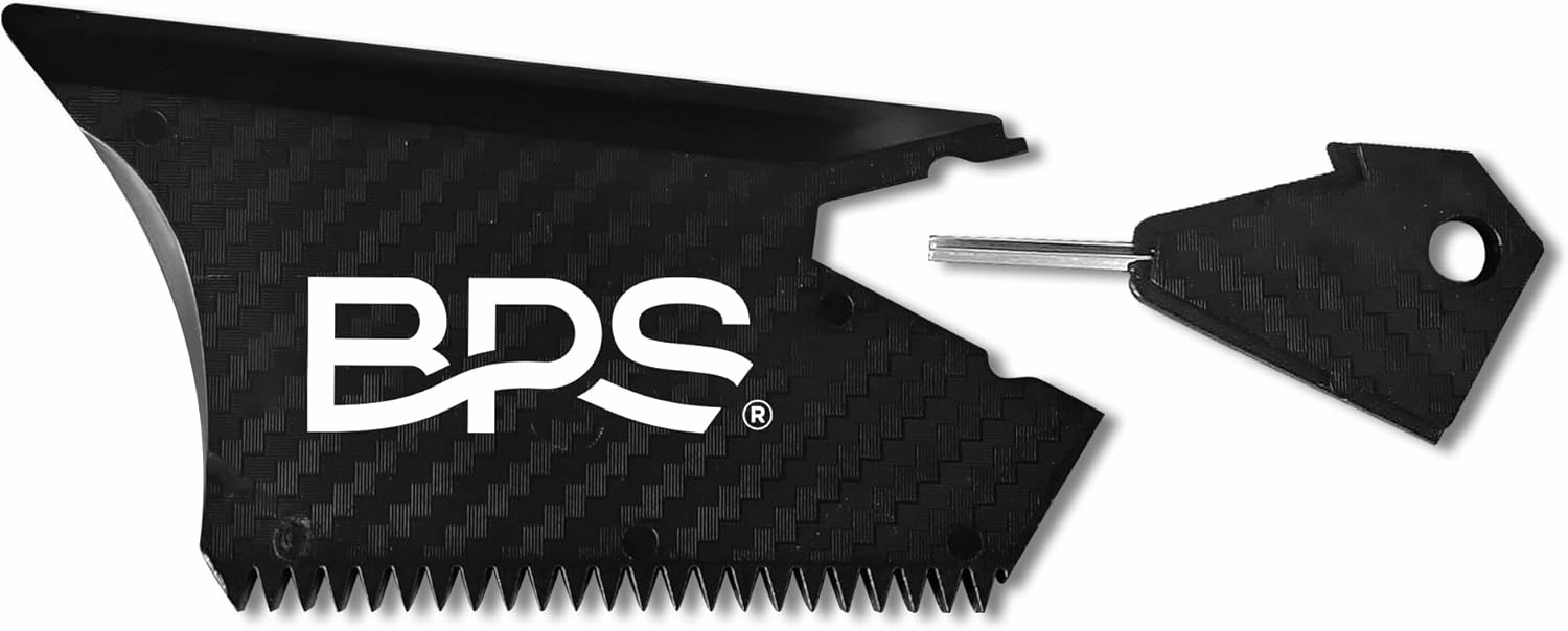 BPS New Zealand Fiberglass Reinforced Eco Surfboard Fins with 60% Recycled Nylon Plastic Thruster 3 Fins Set (FCS G5 M5 Style), with FCS Screws and Hex Key