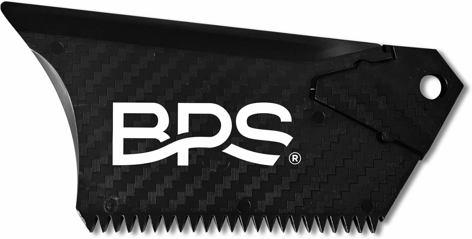 BPS New Zealand Fiberglass Reinforced Eco Surfboard Fins with 60% Recycled Nylon Plastic Thruster 3 Fins Set (FCS G5 M5 Style), with FCS Screws and Hex Key