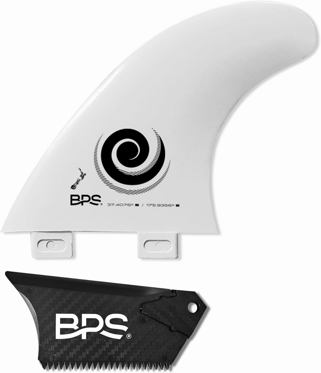 BPS New Zealand Fiberglass Reinforced Eco Surfboard Fins with 60% Recycled Nylon Plastic Thruster 3 Fins Set (FCS G5 M5 Style), with FCS Screws and Hex Key