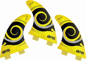 BPS New Zealand Surfboard Fins 3 Thruster Fins Set High Performance Fiberglass Reinforced FCS Style Fin Box for Surf Board, Shortboard, Longboard
