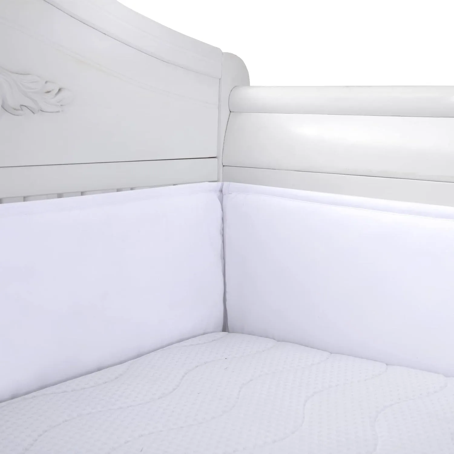 Breathable and Soft 4 in 1 Cushion, Four-Piece Thickened Anti-Collision Pad for Side (White-07)