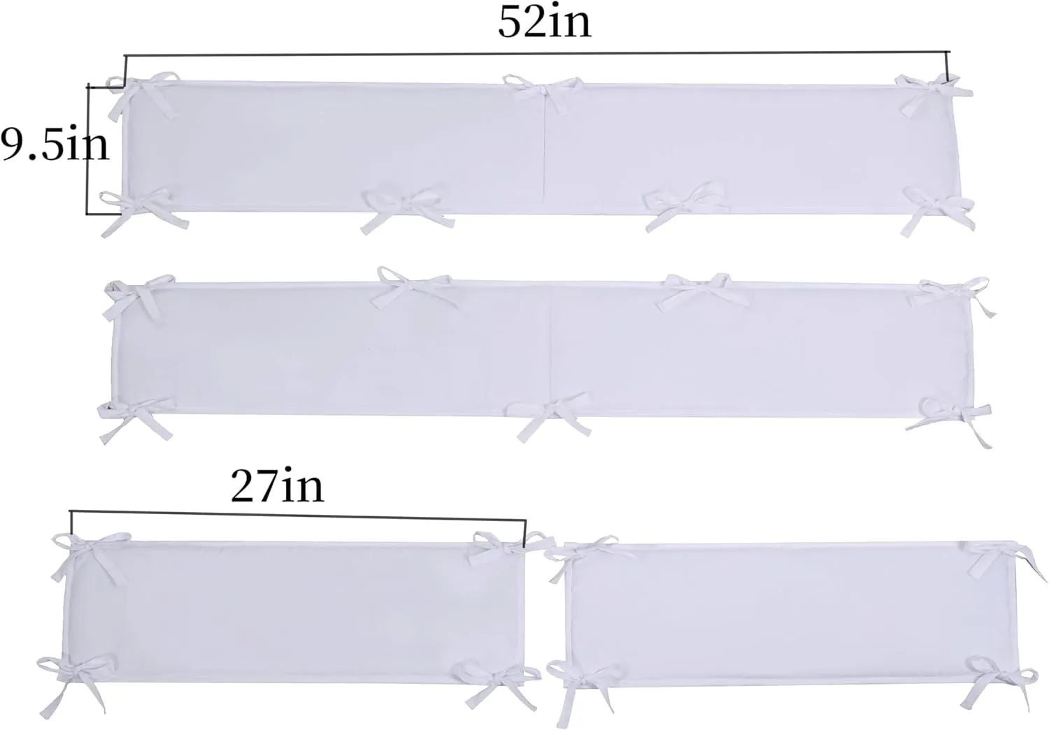 Breathable and Soft 4 in 1 Cushion, Four-Piece Thickened Anti-Collision Pad for Side (White-07)