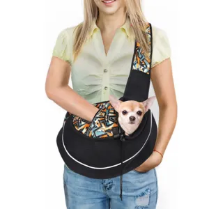 Breathable Pet Sling Carrier Bag - Comfortable & Portable Crossbody for Small Dogs and Cats”